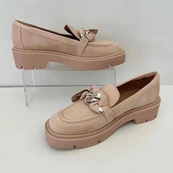 NORDSTROM Trinity Lug Sole Leather Loafer In Pink Peach NEW - Picture 4 of 13